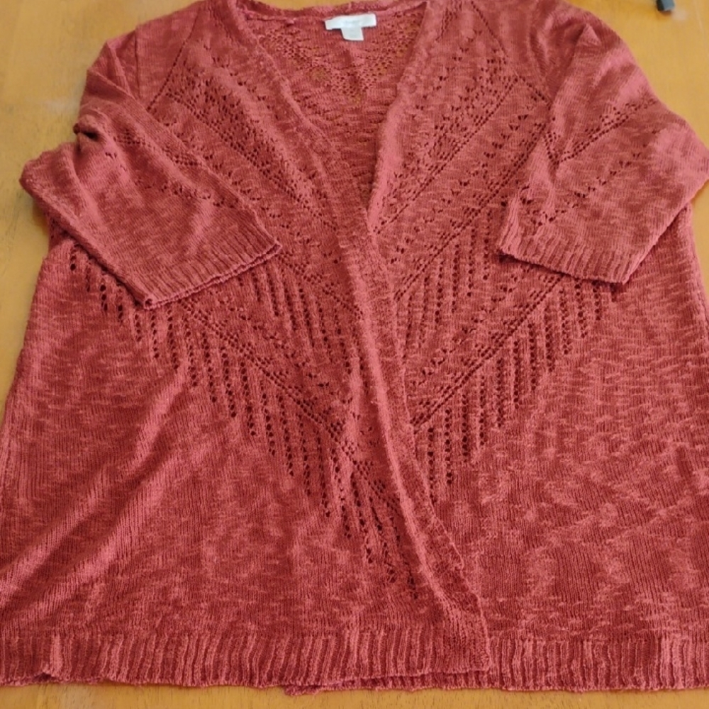 Beautiful Rust Orange Knit Cardigan